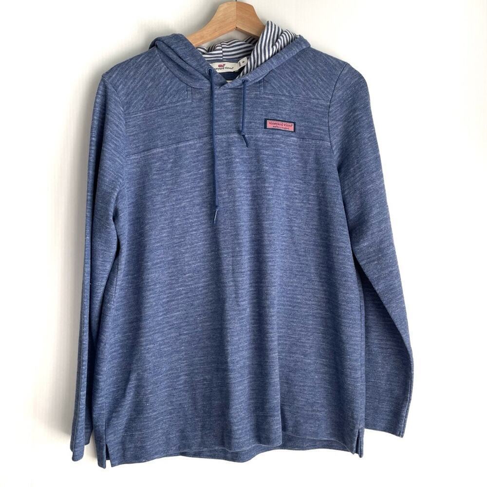 Vineyard Vines Double Faced Heathered Relaxed Hoodie Shep Shirt blue size Med